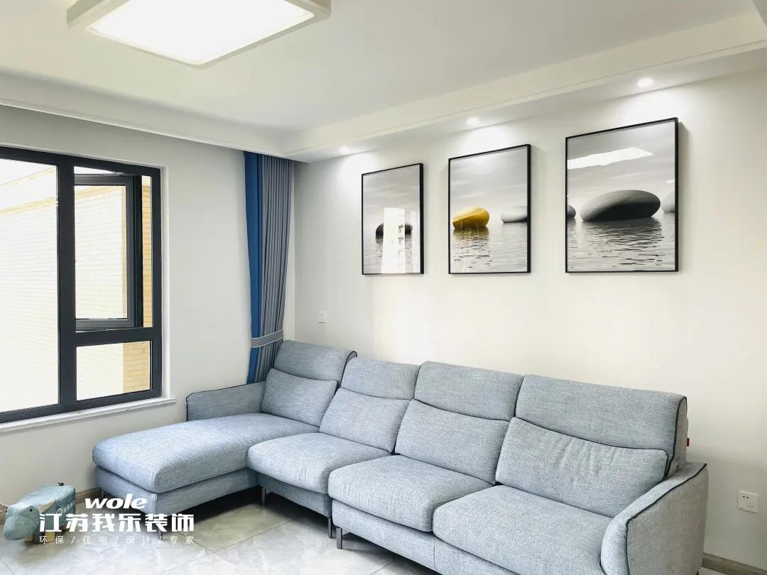 我樂裝飾·實景案例：100㎡現(xiàn)代簡約三居室，簡潔干練，彰顯清爽極致的美！